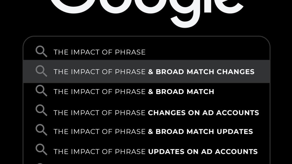 phrase and broad match modifiers
