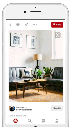 Visual demonstration of Pinterest's visual search feature identifying and finding similar products